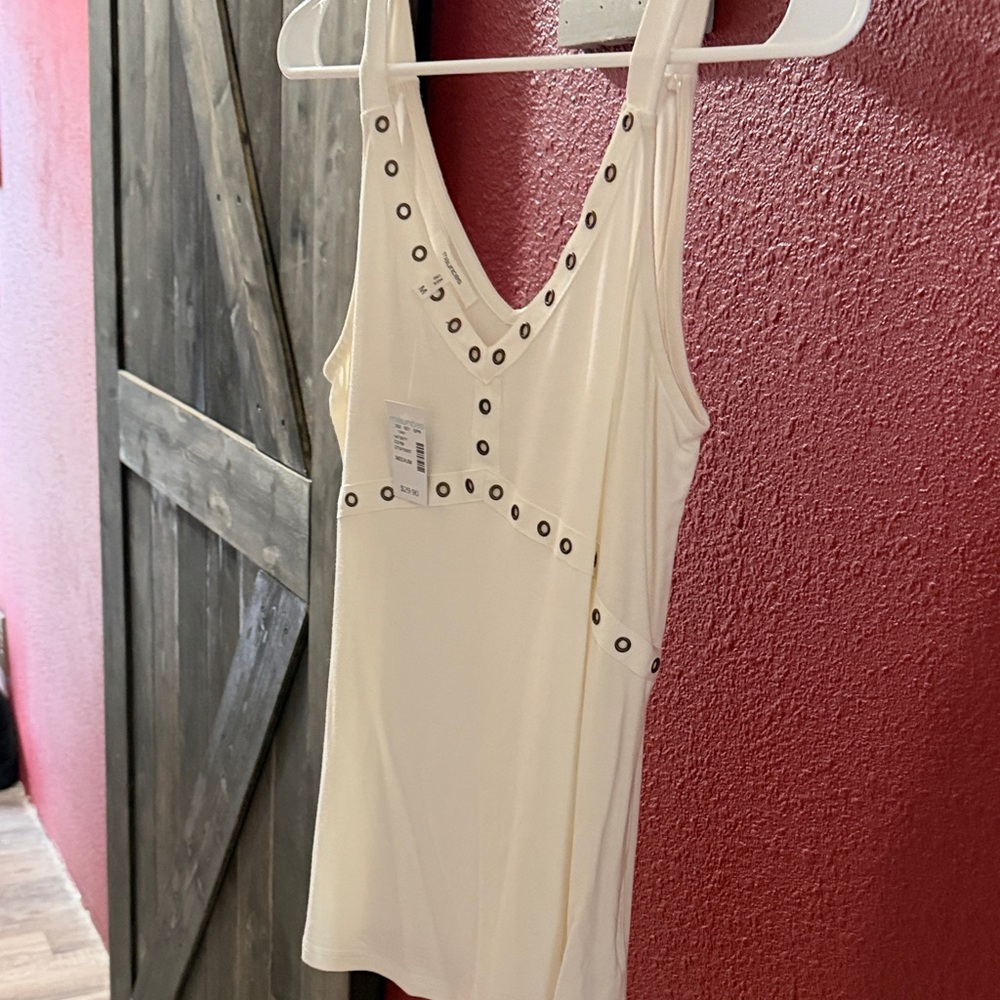 Maurices Ivory Sleeveless Blouse with Stud Details